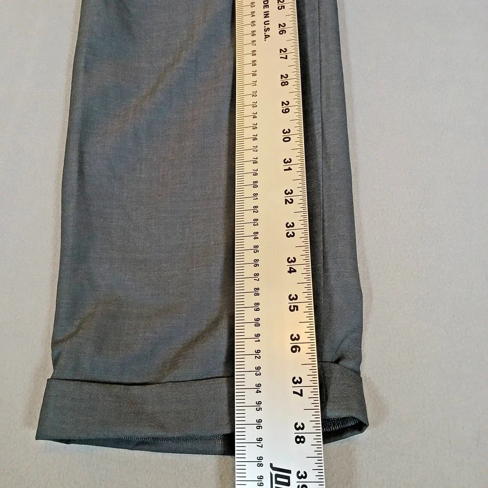 Ermenegildo Zegna High Performance Mens Dress Pants 34/30 Gray 100 % Wool Cuffed